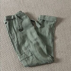 Nicole Miller Olive Green Cropped Pants
